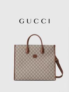 Wholesale Panelled GG Supreme Print Gucci Canvas Tote Bag Shoulder Bag With Interlocking G from china suppliers