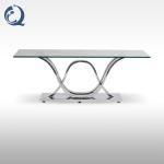 High Gloss 0.216cbm SS Coffee Table 12mm Tempered Glass Center Table