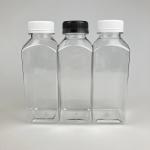 250ml 350ml Plastic Square Empty Clear Juice Bottles PET Beverage Bottles With