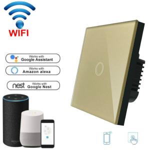 Wholesale Wireless Wifi Touch Switch EU Standard 1/2/3 Gang Smart Switch Google Home wifi light switch ewelink 90-240V from china suppliers