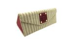 Striped Linen collapsible Eyeglass Case Triangle Eyewear Case Box