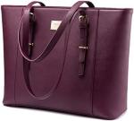 LOVEVOOK LAPTOP BAG FOR WOMEN, STRUCTURED LEATHER COMPUTER BAG, PROFESSIONAL
