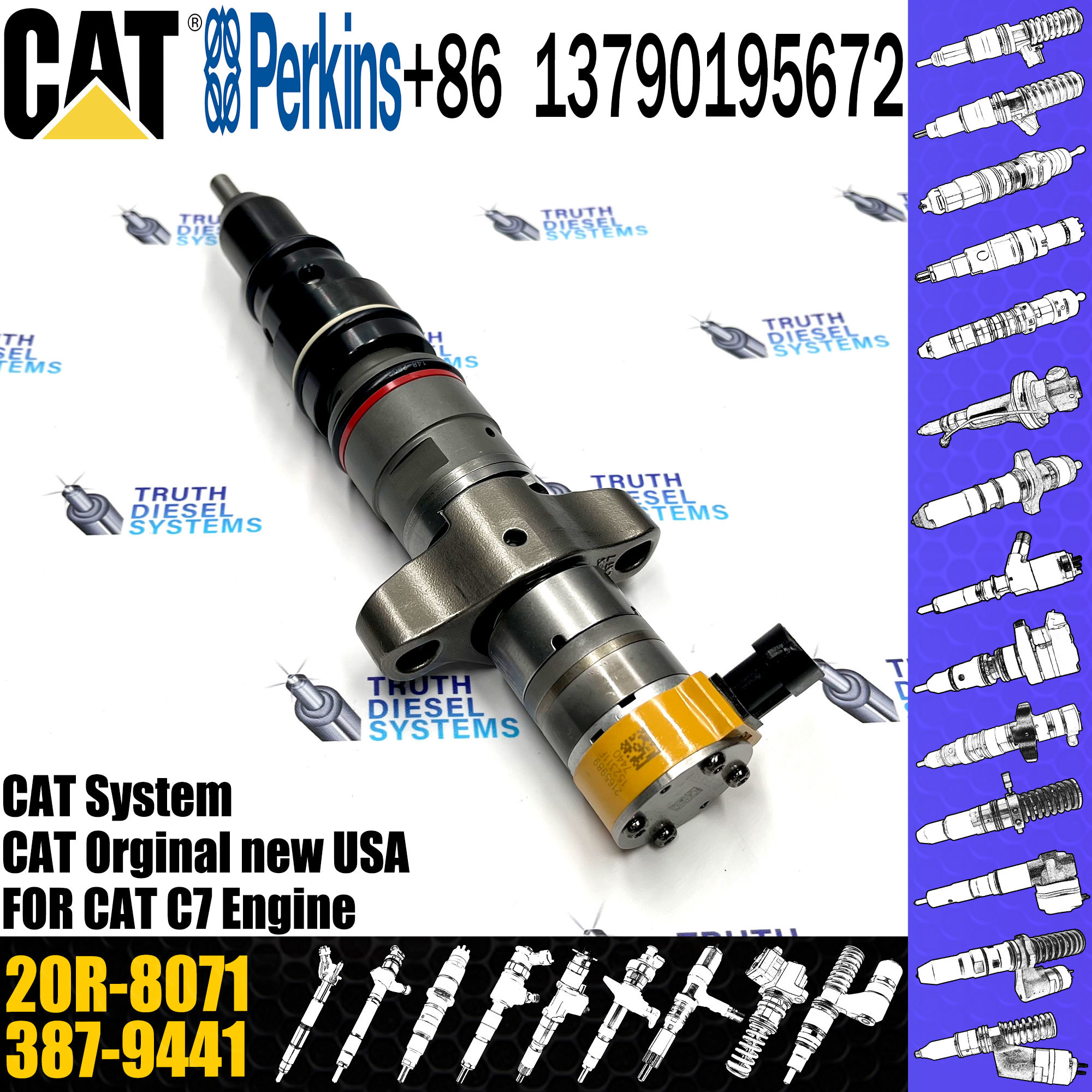 Diesel Fuel injector 387-9426 3879426 20R-1260 20R1260 20R8071 20R-8071 For Caterpillar Engine C7