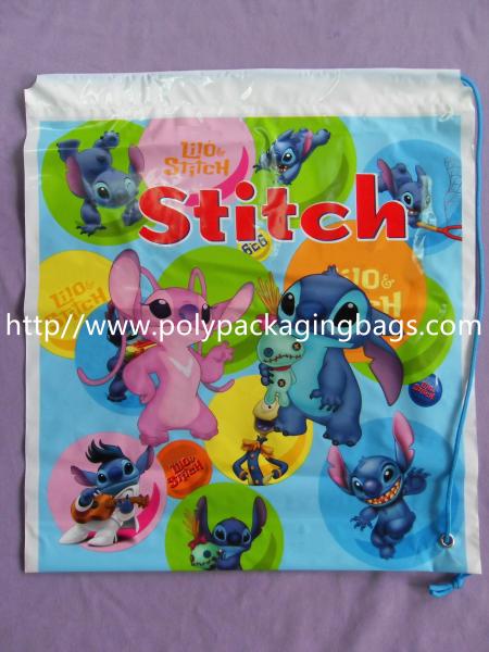 Fashionable Small Plastic Gift Bags Customizable Drawstring Backpack Plastic
