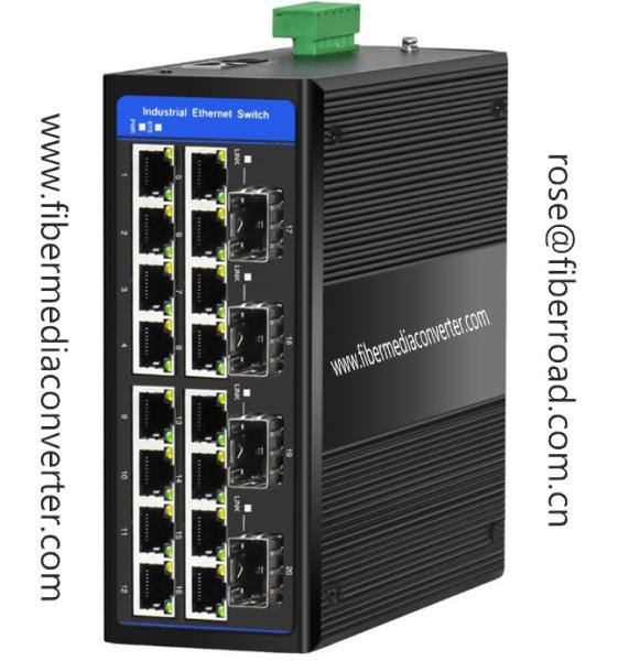 FR-7M3416P 16x10/100/1000Base-TX to 4x1000Base-FX Industrial Managed Fiber