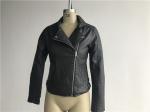 Levis Ladies' Black Pleather Biker Jacket Asymmetrical Zip Through LEDO1723