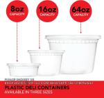 8oz 16oz 24oz 64 oz. Plastic Food Storage Deli Containers with Lids, Ice Cream