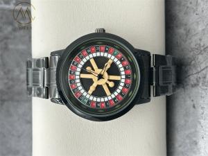 Wholesale Round Case Shape Stainless Steel Strap Quartz Watch with Black Alloy Bezel from china suppliers