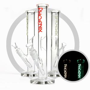Wholesale Phoenix 12 Inches Straight Tube Glass Smoking Water Pipe Ingot Ice Bongs Hookah from china suppliers
