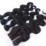 Virgin Brazilian Human Hair Lace Closure With Bundles Unprocessed 4x4 Lace