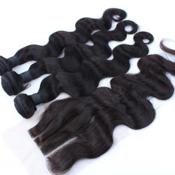 Virgin Brazilian Human Hair Lace Closure With Bundles Unprocessed 4x4 Lace