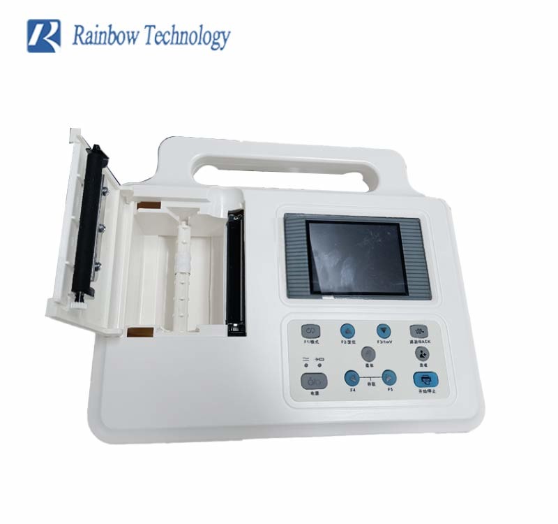 3 Channel Portable Ecg Monitor Electrocardiograph Machine Built In Printer