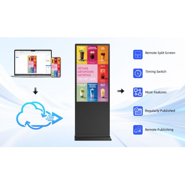 Touch Screen Capacitive Digital Signage Kiosk Interactive Floor Standing Indoor