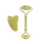 14×5CM Green 100% Real Genuine Jade Roller Gua Sha Set Eyes Face Slimming