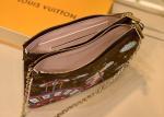 M63905 Silk-Screen Pochette Double Zip Luxury Chain Bag Genunie Leather And