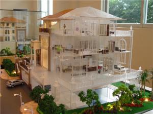 China Miniature scale model villa with interior furniture , handmade architectural model making factory on sale