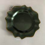 Glass Green Charger Plates With Gold Brim Wedding Decoration