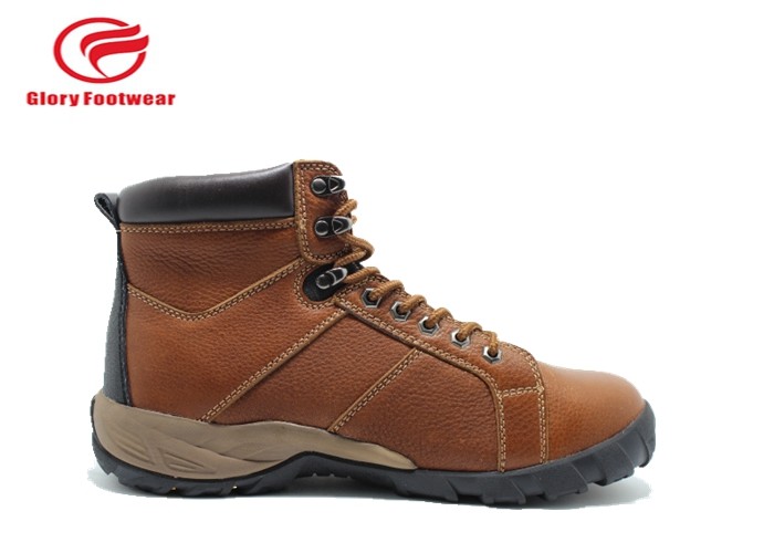 Waterproof Woodland Leather Safety Trainers Men With Meatal Toe Cap Slip Resistant