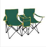 Blue Fabric Folding Double Two Seats Camping Beach Chair With Umbrella Chair