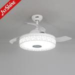 AC Motor Type 1stshine Retractable Blades Music Ceiling Fan With Speaker and