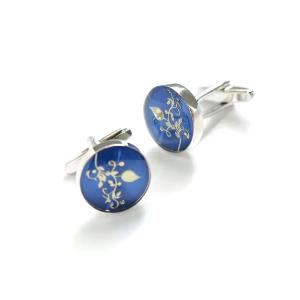 Wholesale Crystal Blue Diamond Cufflinks , Button Cufflinks For Shirts Copper Material from china suppliers
