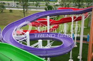 China Popular Spiral Water Park Slide With Vertical Track , FRP Water Park Slides For Water Park on sale