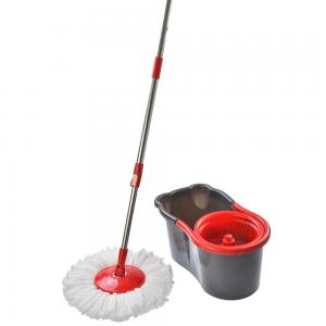 China Hand Press 360 Microfibre Spin Mop And Bucket Floor Cleaning Double Drive System on sale