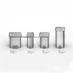 LOGO PRINT Allowed 18L Stainless Steel Soft Close Square Pedal Trash Bin Waste