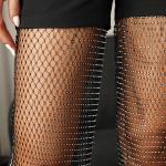 Long Sleeve Botton Up V-Neck Top And Suit Short With The Sheer Crystal Mesh Pant