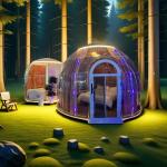 4.0m+2.7m Diameter Transparent Dome Tent Geodesic Dome Glamping PC Tents Dome