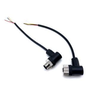 Wholesale 90 Degree Right Angle Custom Waterproof Cables M12 4 Pin Connector Male Female 2P 3P 4P 6P 8P from china suppliers