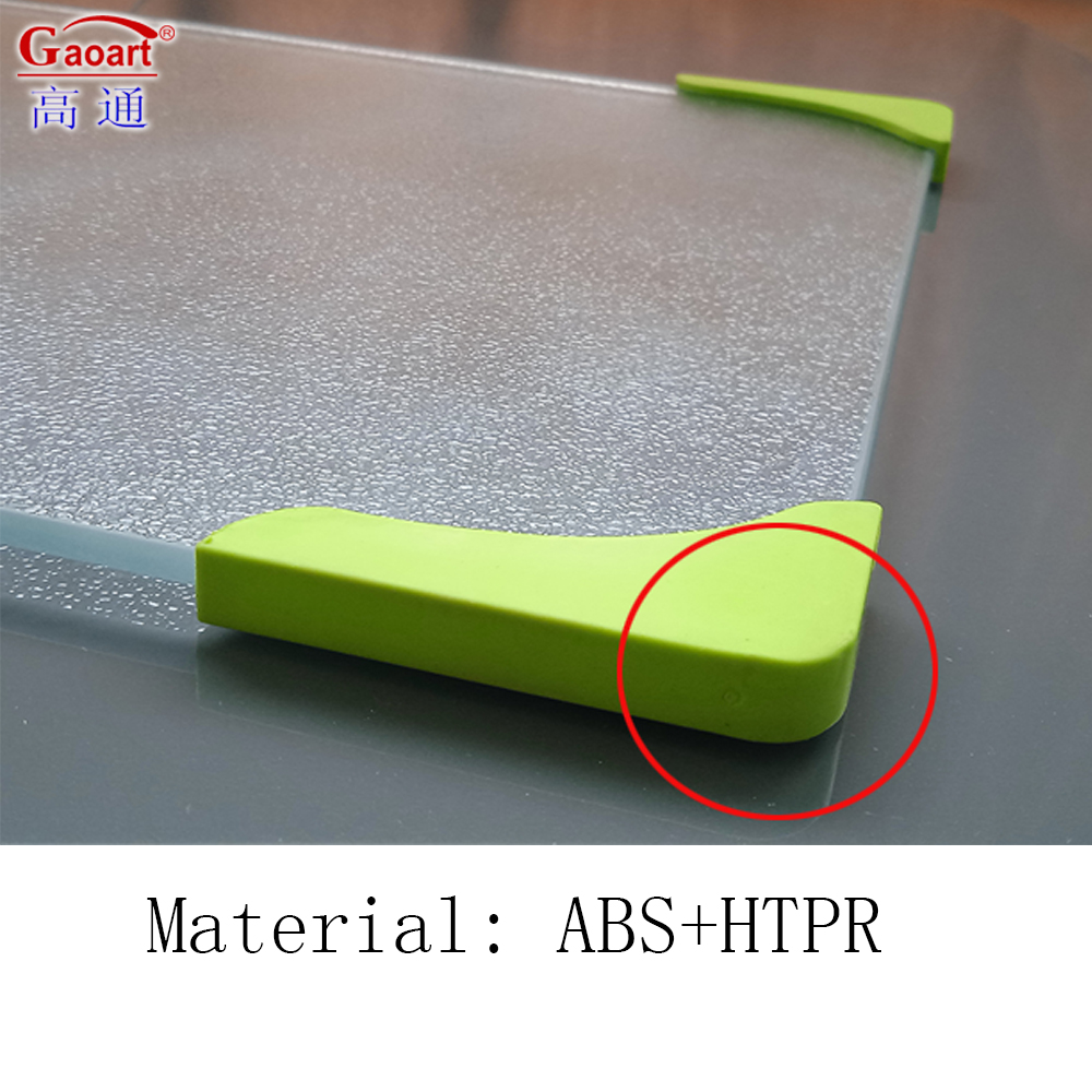 Tempered Glass Cutting Board with Rubber Edged All-Season Kitchen Tool 4pcs Corners
