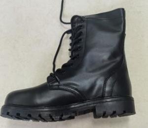 China Lightweight Tactical Black Leather Police Boots Anti Slip on sale