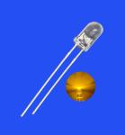 Flashing LED 5mm 3.0Hz 1/6 Duty Cycle Yellow Color 590nm 600-1200mcd Round Clear