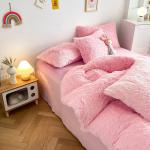 NO Customization Required Morden Luxury Jade Pink Shaggy Warm Mink Velvet