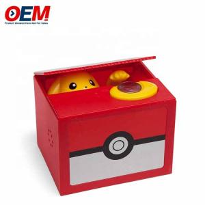 Wholesale Cartoons Plastic Coin Bank PVC Pika With Lock Key Piggy Bank Plastic from china suppliers