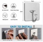 Smooth Edge Strong Bearing Capacity Stainless Steel Adhesive Hooks for Bathroom,