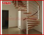 Spiral Staircase VH10S Spiral Stainless Steel Stair Tread Beech Curved Glass