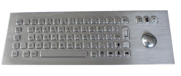 69 Keys Panel Mount Keyboard , Stainless Steel Keyboard with Trackball MTB, OTB