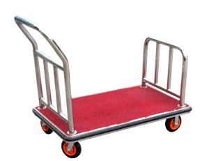 Wholesale Stainless Steel Hotel Display Stand Luggage Trolley With Full Wrap Around Bumper from china suppliers