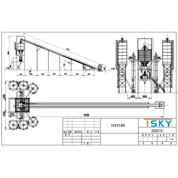 ECO Friendly 180m3/h HZS180 Stationary Batching Plant