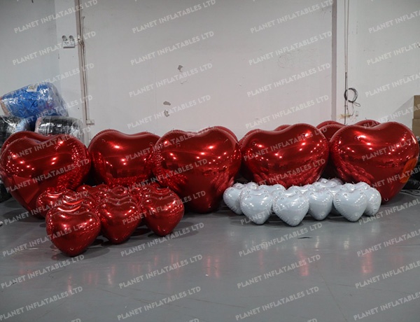 Double Layer Reflective PVC Mirror Heart Balloon for Event Decoration