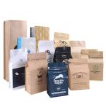 Flat bottom Kraft paper zipper Plastic Doypack for food packing