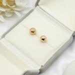 Round Geometry Ear Stud Diamond Faux Pearl Frosted Smooth Surface Beads