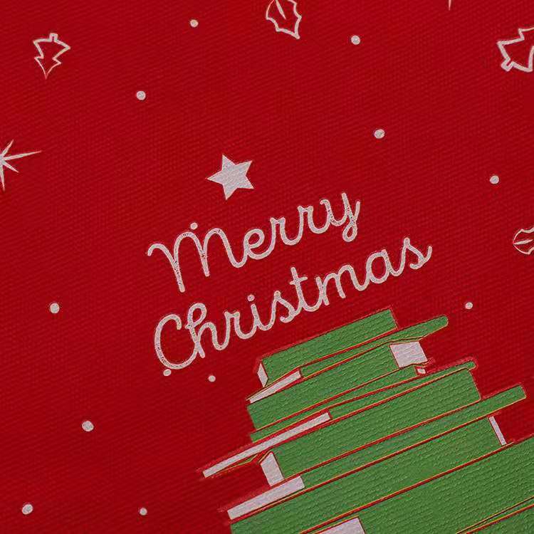 2021 hot selling promotional customized Christmas canvas tote bag reusable Santa shopping bag handbag gift for kids