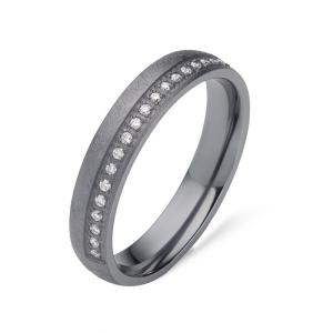 Wholesale Romantic Starry Sky Ring Matt Finish Pure Tantalum Wedding Bands With Diamond from china suppliers