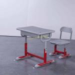 Adjustable Metal Middle School Student Table And Chair With Iron / Aluminum