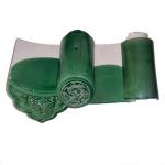Green Japanese Glazed Roof Tile Plain Old Tiled Roof House Handmade Sculpture