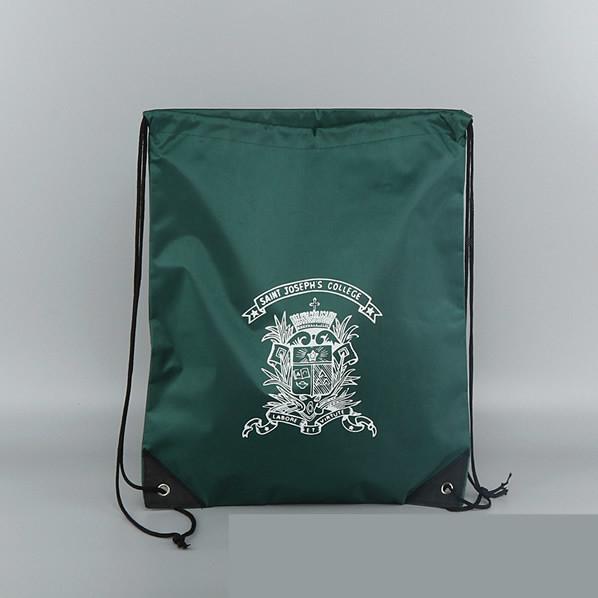 Drawstring Polyester backpack with leather PU, Premium bag 210D strong sports