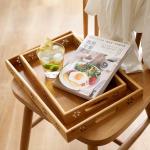 Customized Large Bamboo Platter Serving Dessert Rectangular Tray